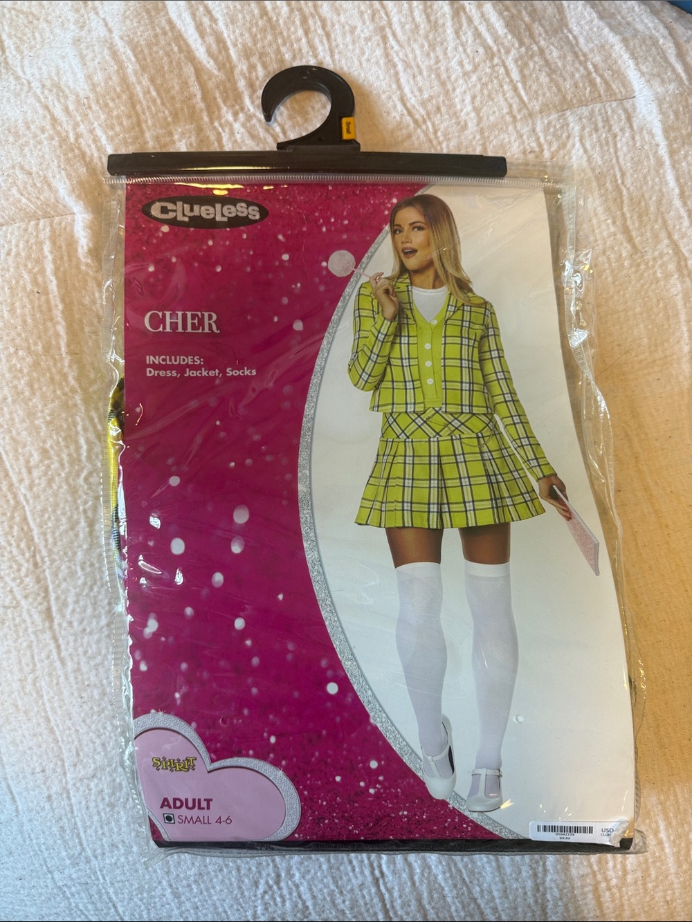 Cher Yellow Plaid Women's Costume - Dress, Jacket & Socks